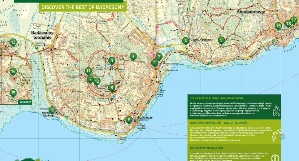 Aktívan a Badacsonyi Borvidéken térkép