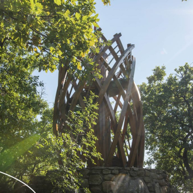 Toboz alakú kilátó a Folly Arborétum legmagasabb pontján - Folly Arborétum és Borászat