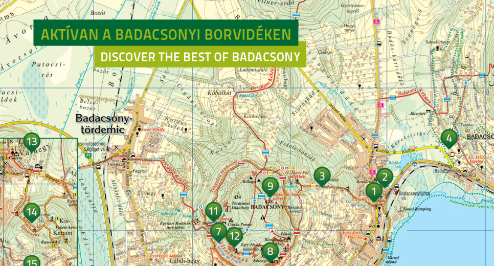 Aktívan a Badacsonyi borvidéken térkép