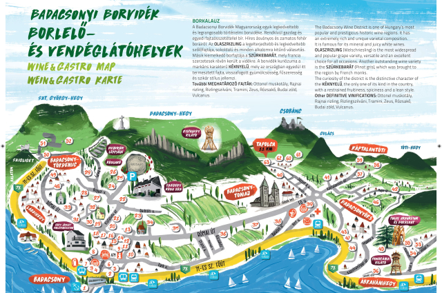 Badacsonyi Borvidék borlelő- és vendéglátóhelyek térkép