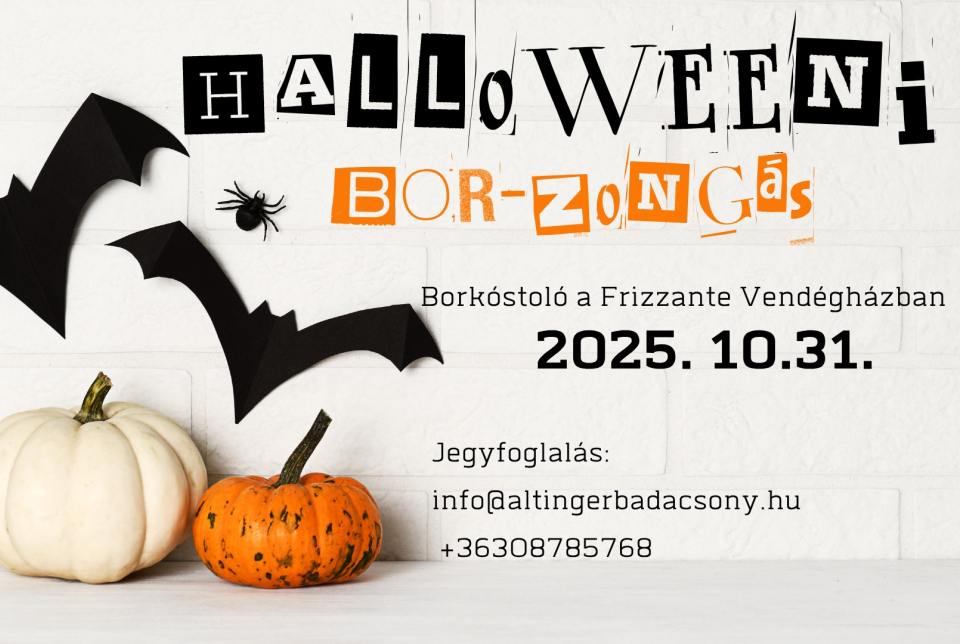 Halloweeni BORzongás a Frizzante Vendégházban