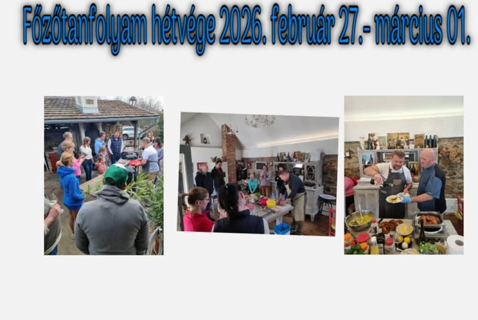 Főzőtanfolyam hétvége a Váli Birtokon