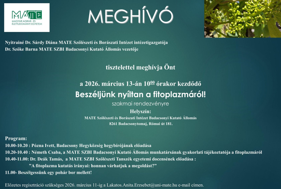 Beszéljünk nyíltan a fitoplazmáról-MATE